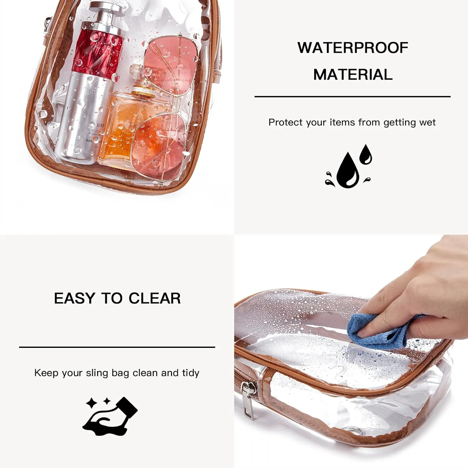 Telena Clear Bag for Stadium Events Women's Clear Purses for Women Stadium Crossbody Bag
