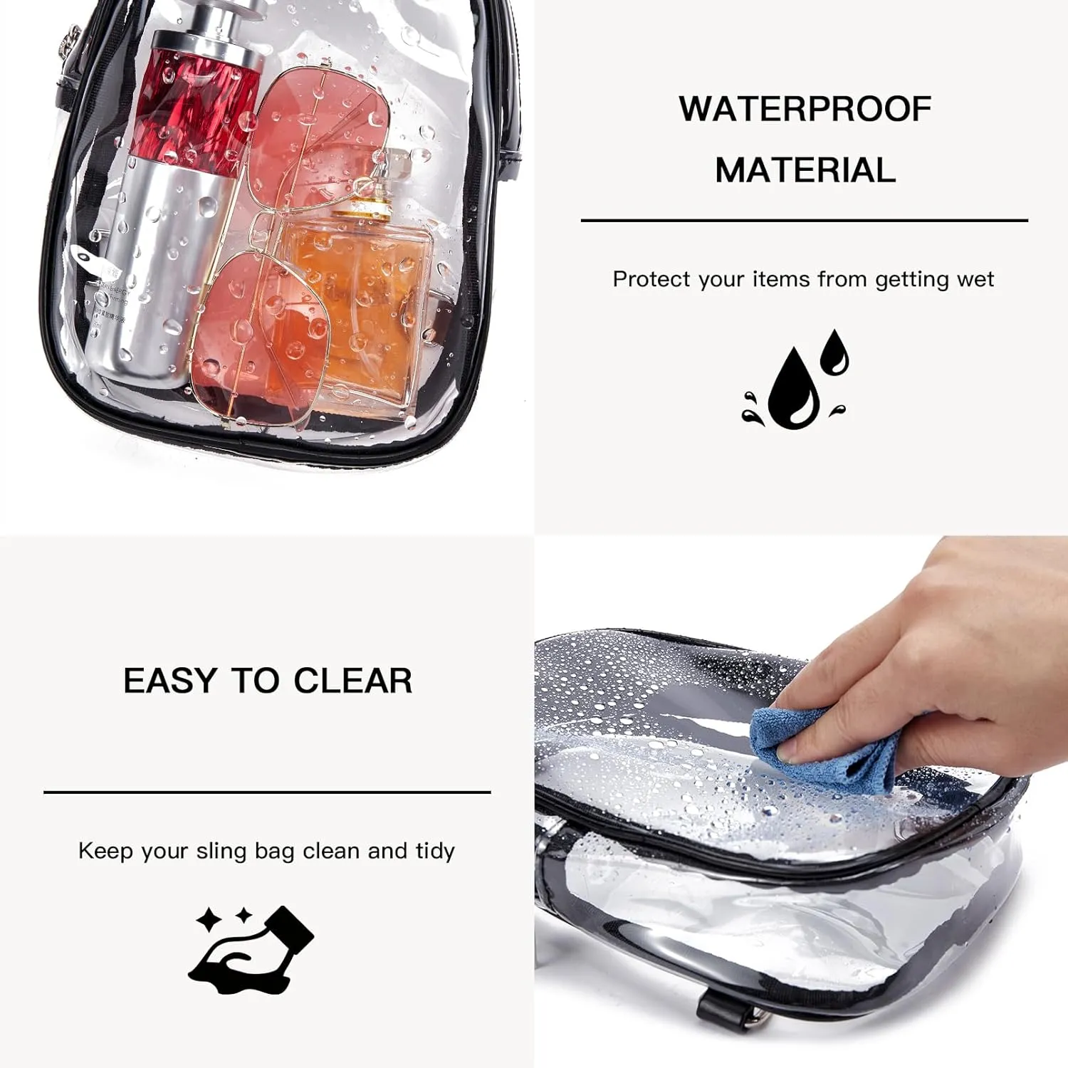 Telena Clear Bag for Stadium Events Women's Clear Purses for Women Stadium Crossbody Bag