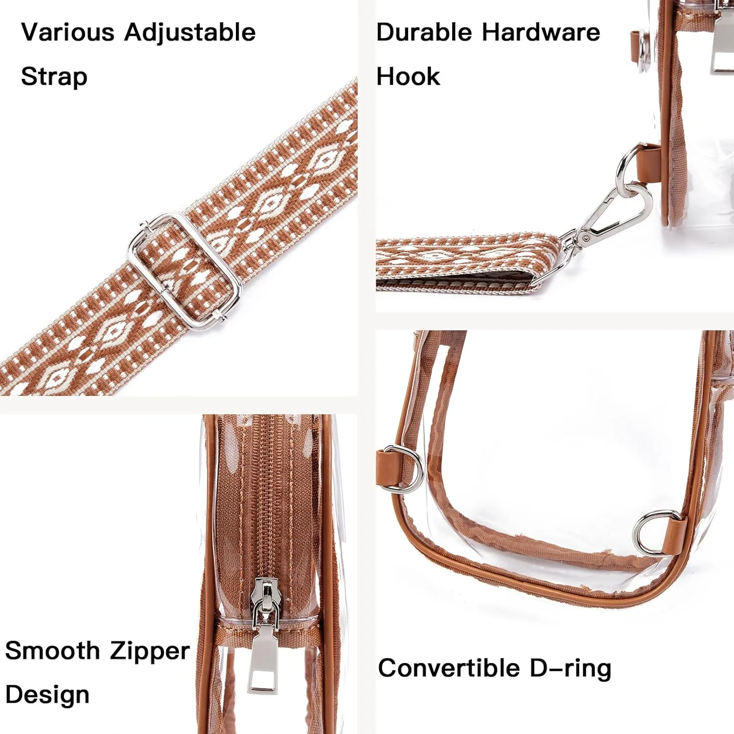 Telena Clear Bag for Stadium Events Women's Clear Purses for Women Stadium Crossbody Bag