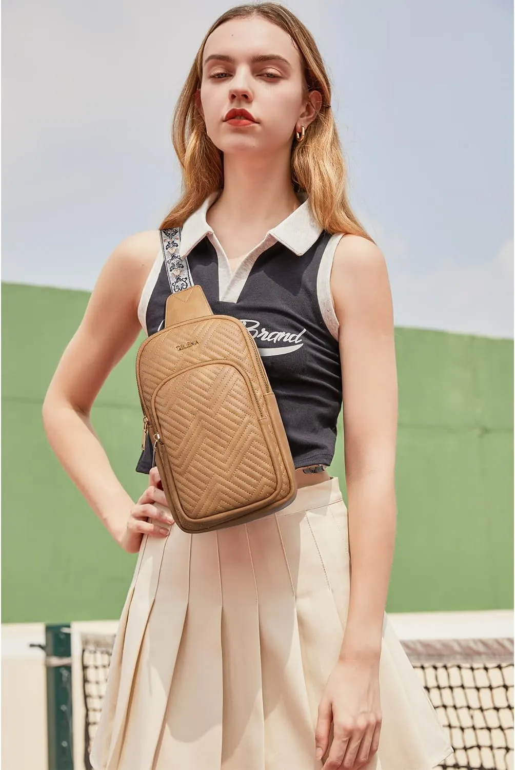 Telena Large Sling Bag Crossbody Bags for Women Fanny Packs Cross Body with Adjustable Strap