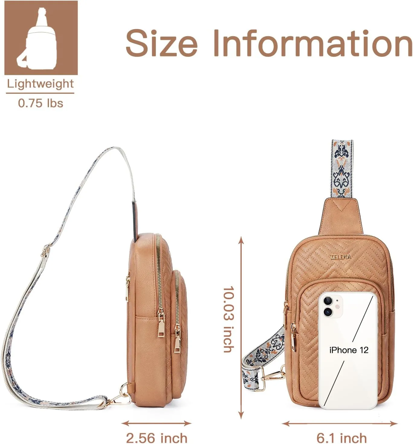 Telena Large Sling Bag Crossbody Bags for Women Fanny Packs Cross Body with Adjustable Strap