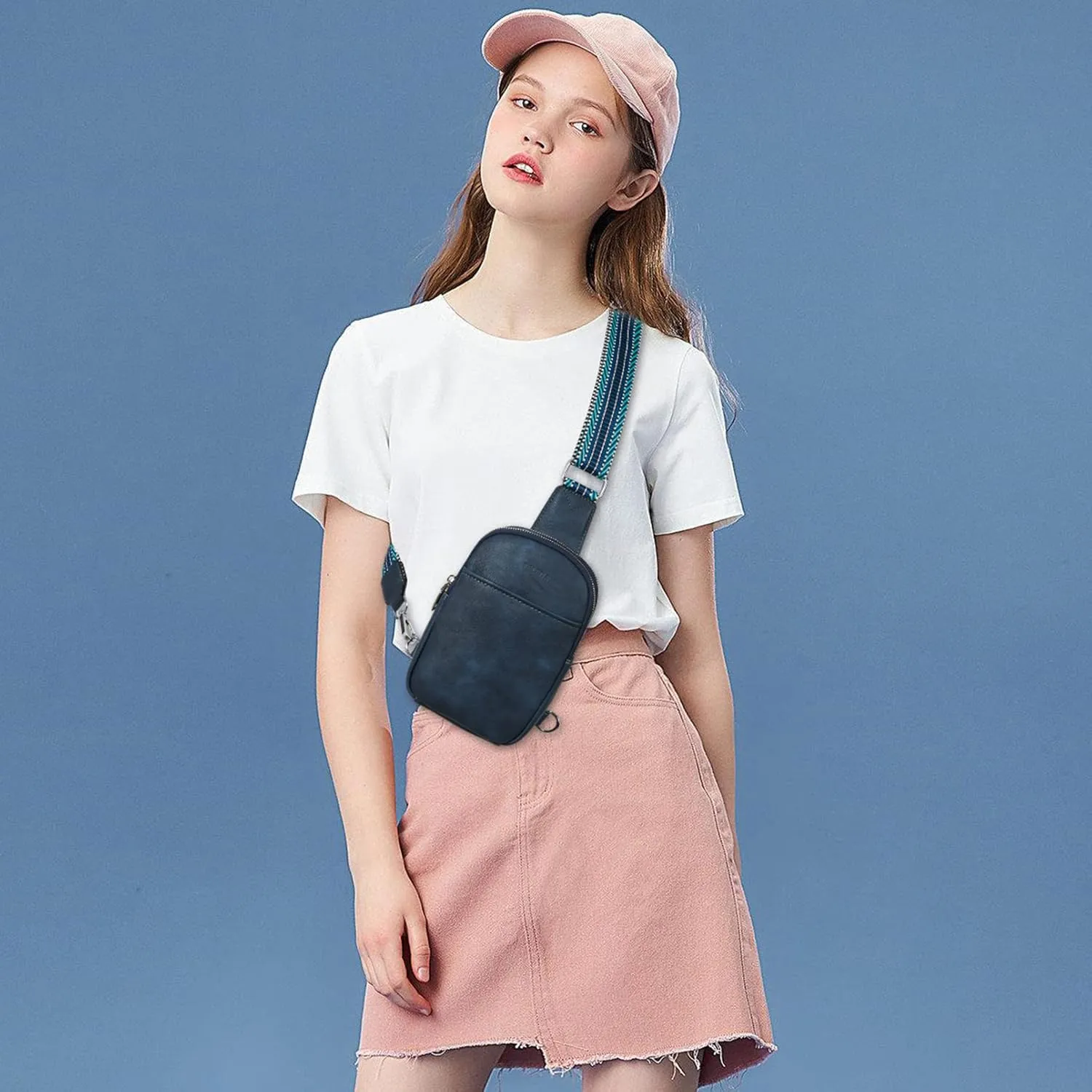 Telena Small Sling Bag for Women Vegan Leather Fashionable Fanny Pack Crossbody Bags for Women for Travel