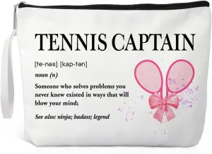 Tennis Captain Definition Makeup Bag, Funny Cosmetic Bag for Tennis Player, Tennis Gifts for Women, Tennis Lover Gifts for Her, Tennis Team Gifts, Tennis Captain Appreciation Gifts