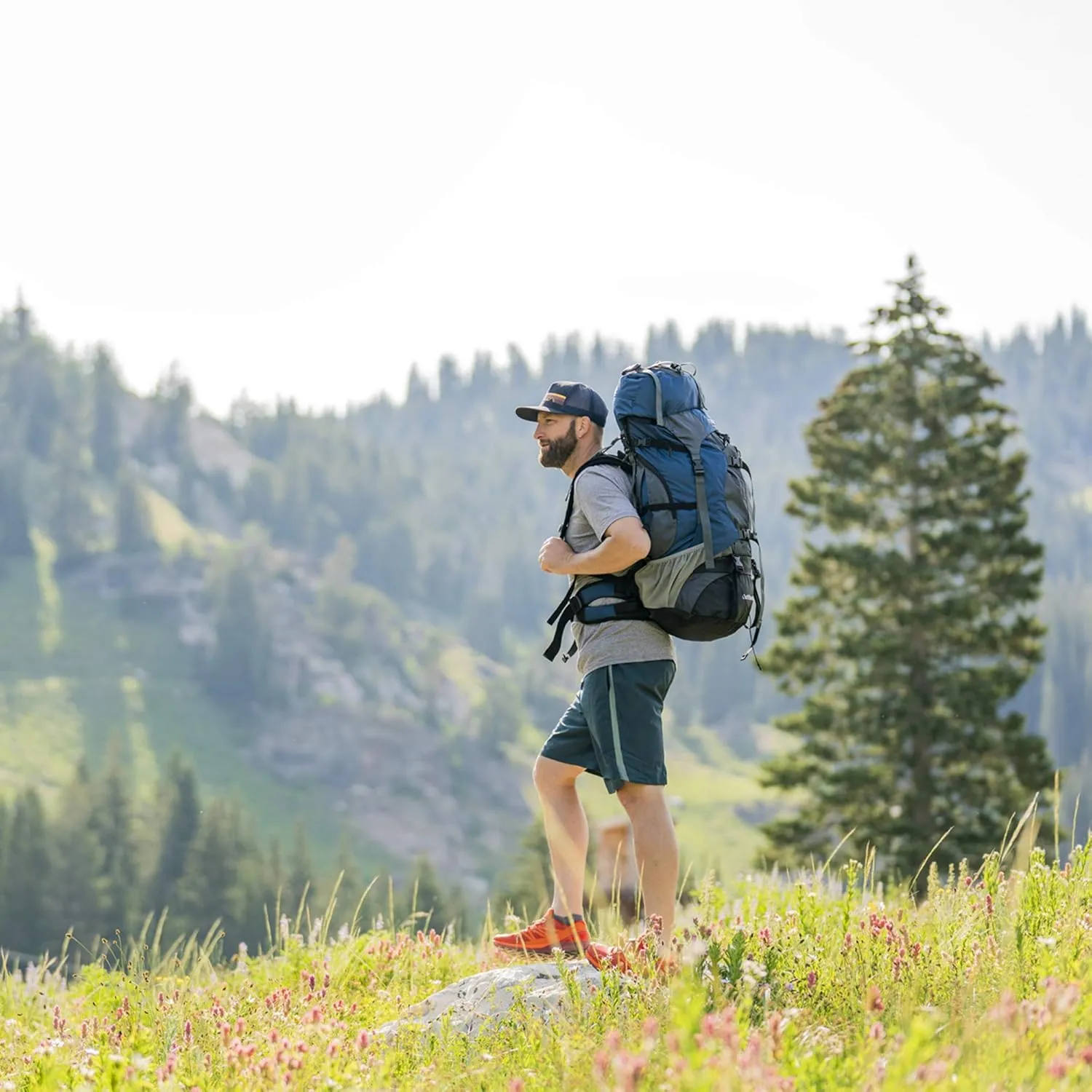 TETON Sports Outfitter 4600 Ultralight Internal Frame High-Performance Backpack for Hiking, Camping, Travel, and Outdoor Activities; 75L, Blue