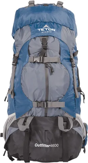 TETON Sports Outfitter 4600 Ultralight Internal Frame High-Performance Backpack for Hiking, Camping, Travel, and Outdoor Activities; 75L, Blue