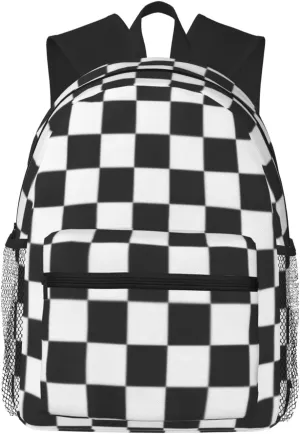 The Checker Flag Lightweight Packable Backpack Travel Casual Hiking Daypack Foldable Backpack For Men Women