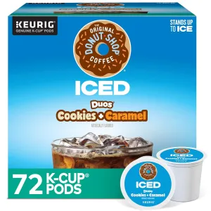 The Original Donut Shop ICED Duos Cookies   Caramel Coffee, Keurig Single Serve K-Cup Pods, 72 Count