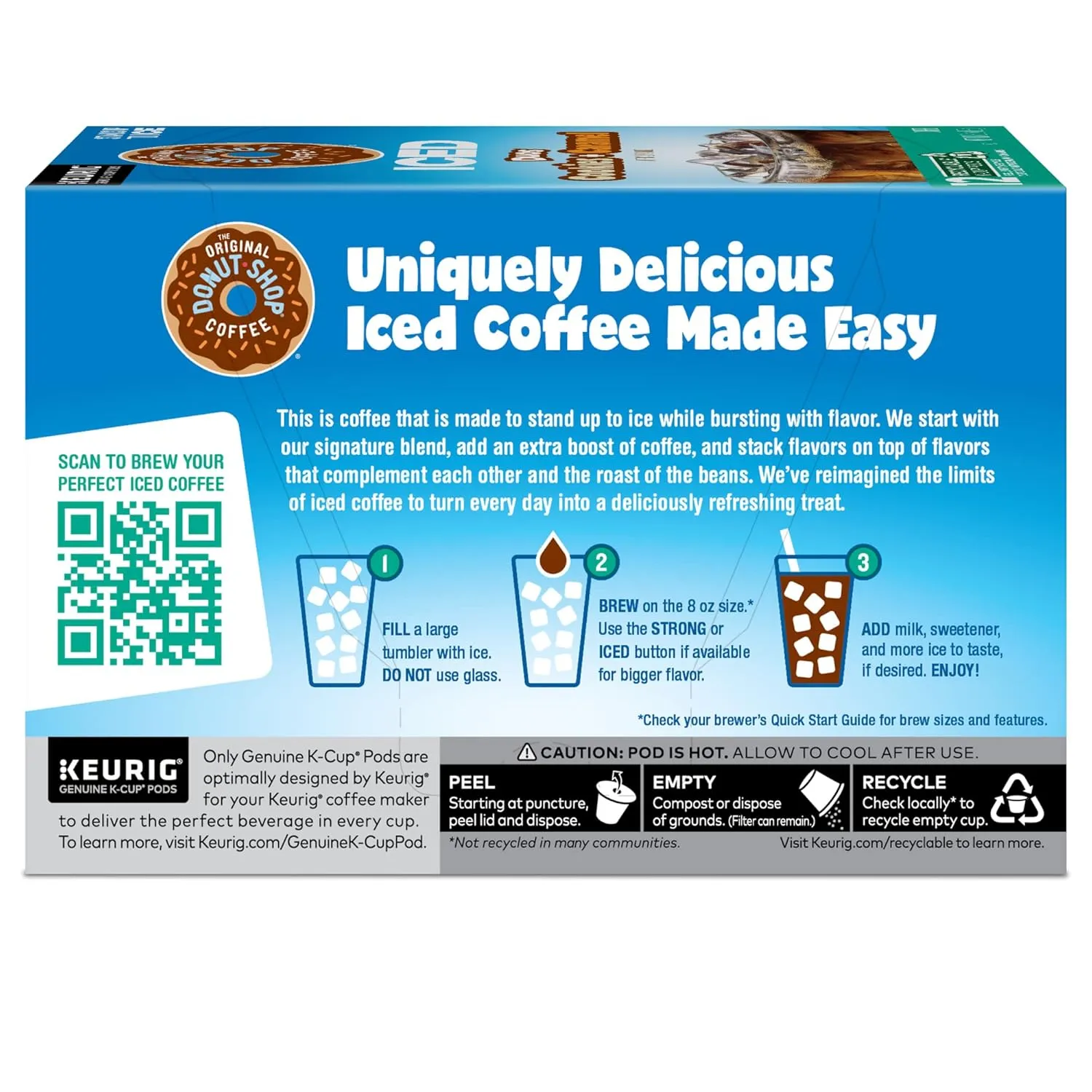 The Original Donut Shop ICED Duos Cookies   Caramel Coffee, Keurig Single Serve K-Cup Pods, 72 Count