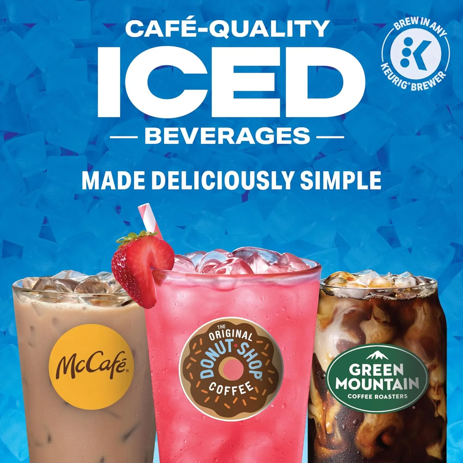 The Original Donut Shop Iced Refreshers, Strawberry Açaí Flavor, Keurig Single Serve K-Cup Pods, 20 Count