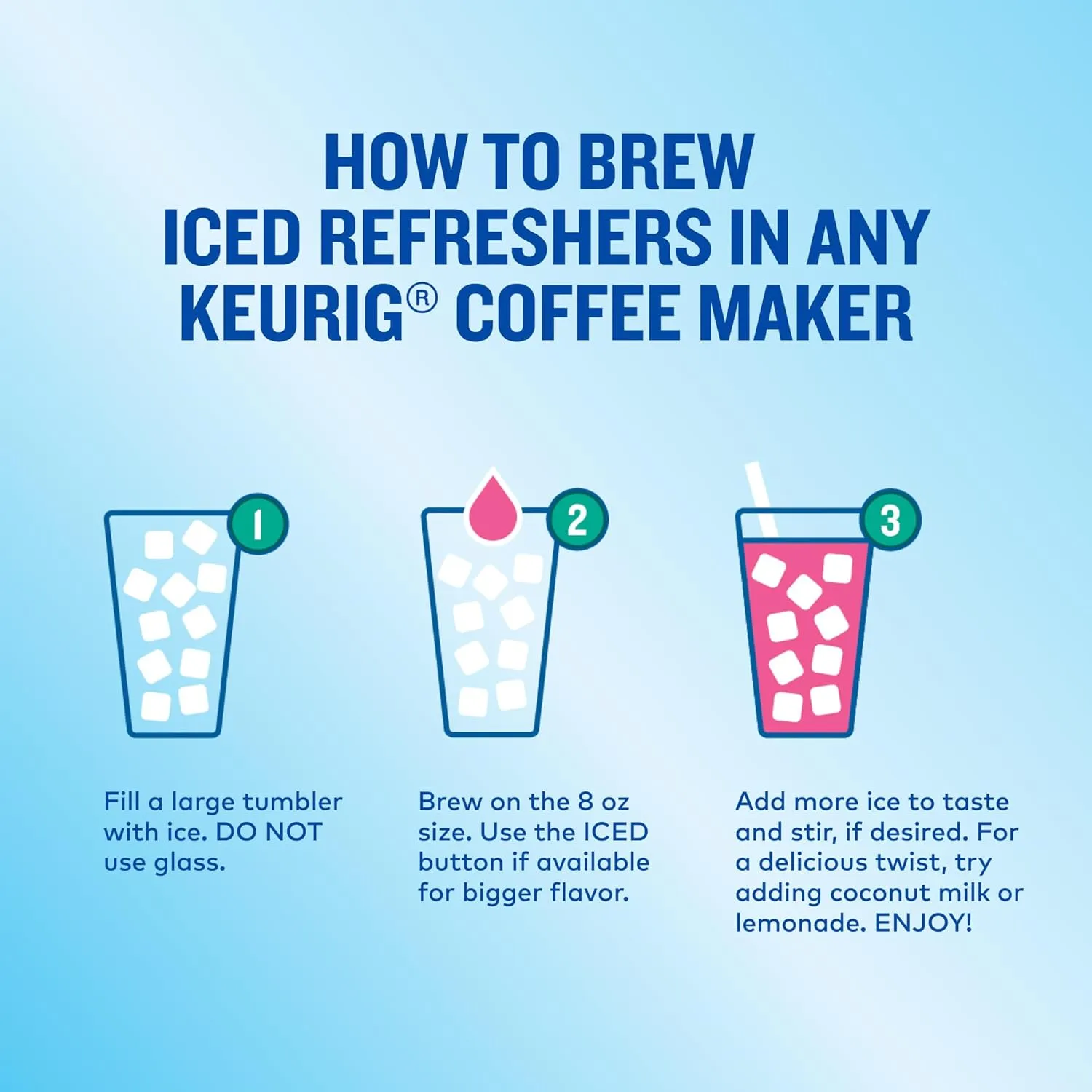 The Original Donut Shop Iced Refreshers, Strawberry Açaí Flavor, Keurig Single Serve K-Cup Pods, 20 Count