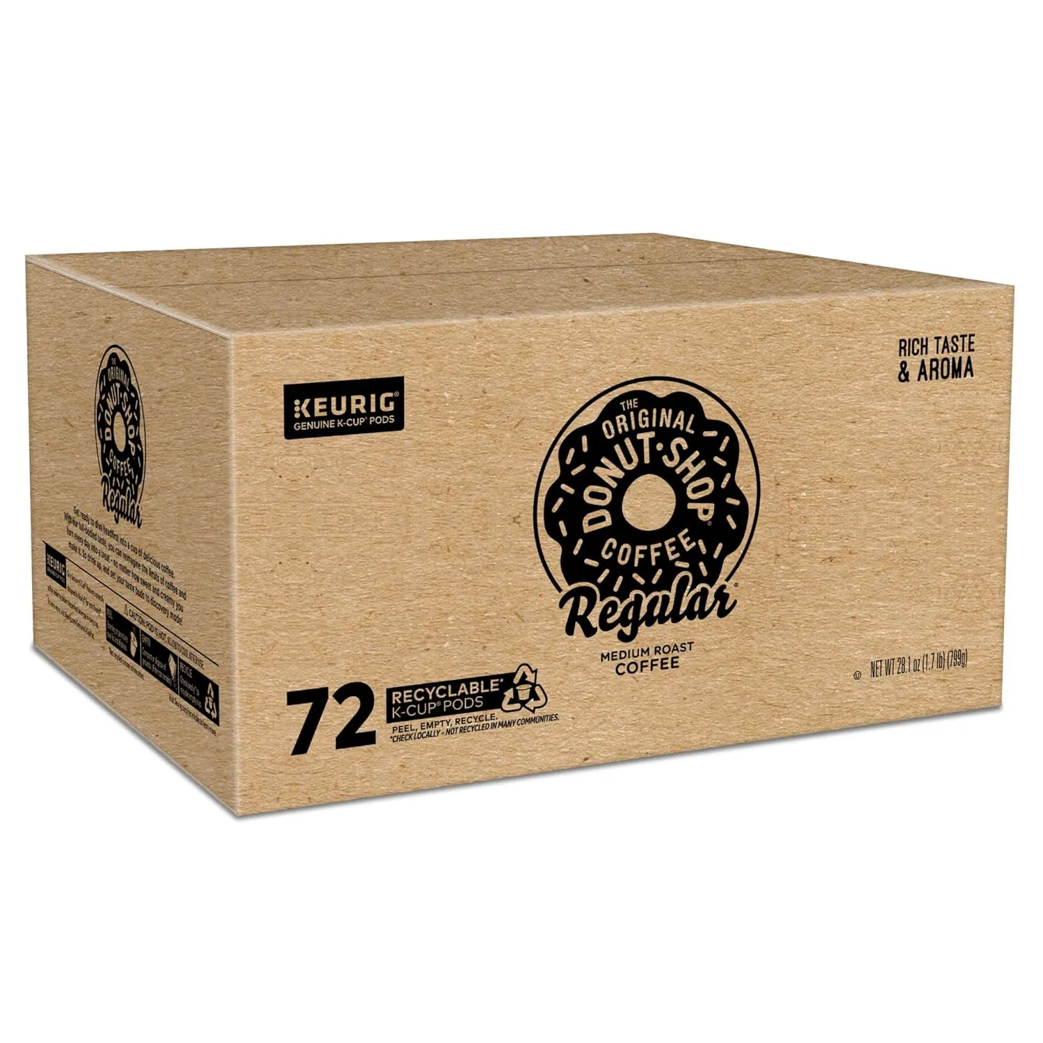 The Original Donut Shop Regular Keurig Single-Serve K-Cup Pods, Medium Roast Coffee, 72 Count