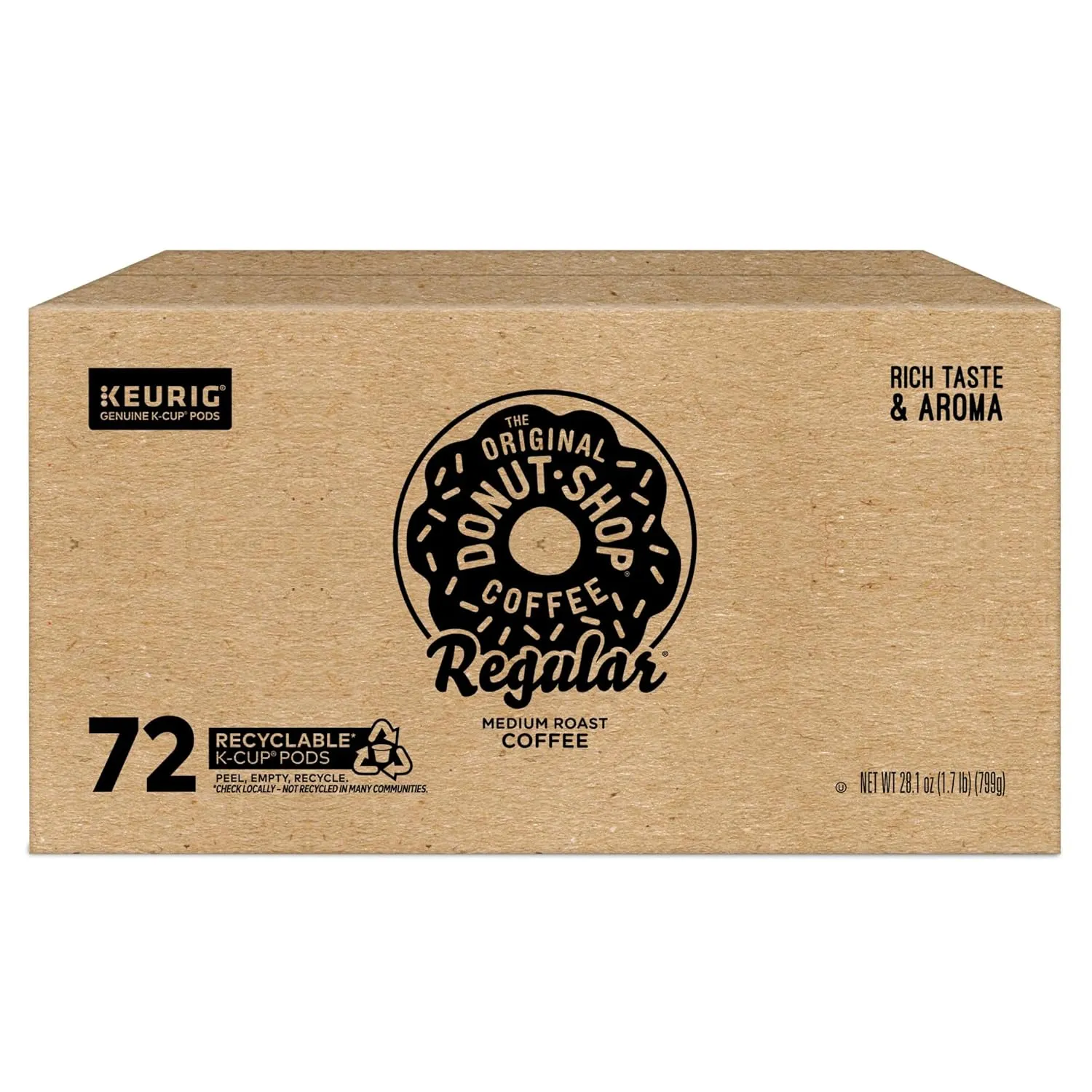 The Original Donut Shop Regular Keurig Single-Serve K-Cup Pods, Medium Roast Coffee, 72 Count