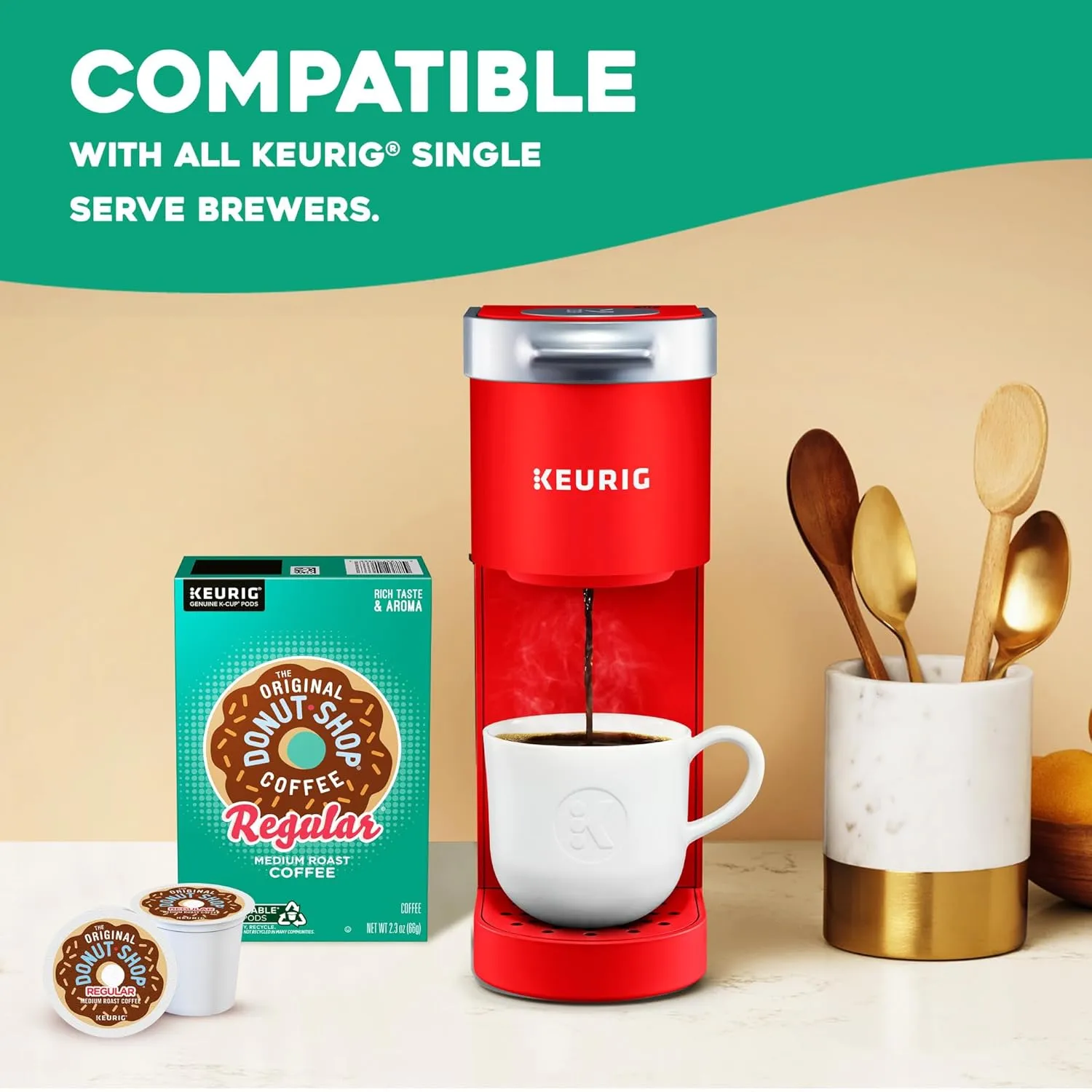 The Original Donut Shop Regular Keurig Single-Serve K-Cup Pods, Medium Roast Coffee, 72 Count