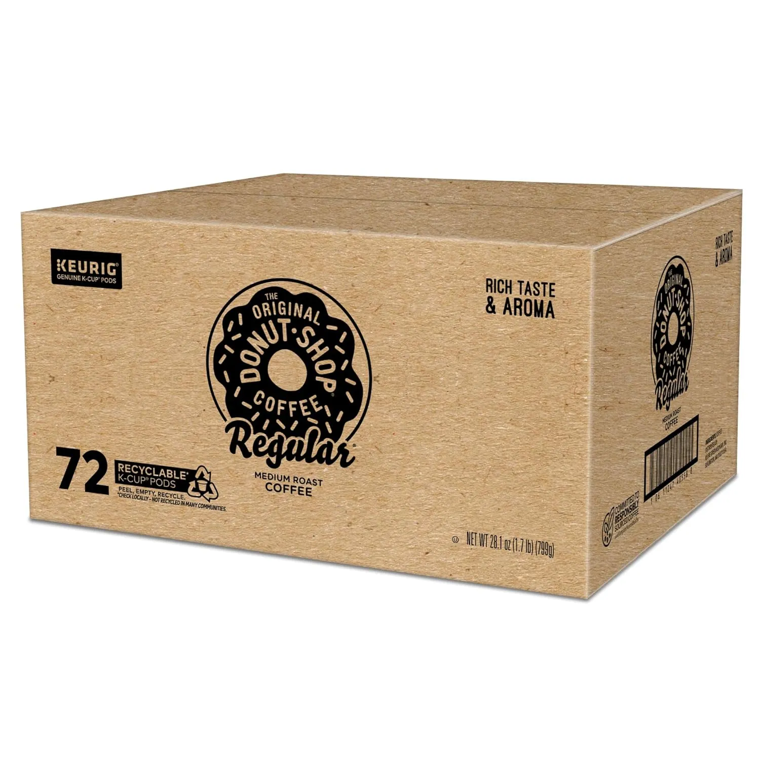 The Original Donut Shop Regular Keurig Single-Serve K-Cup Pods, Medium Roast Coffee, 72 Count