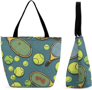 This Tennis Racquets And Tennis Balls Women's Shopping Bag Foldable Washable Shoulder Bag Adopts High-definition Printing Technology, with Clear Patterns And Rich Colors. There Are Many Patterns to Ch