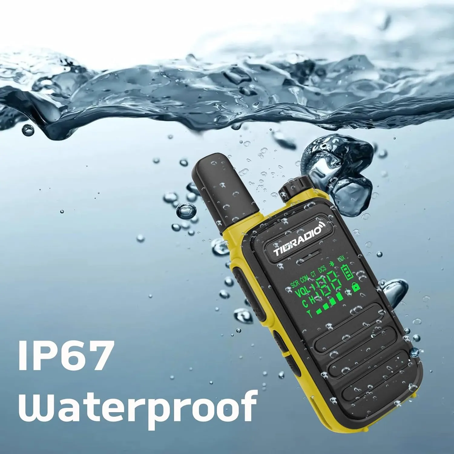 TIDRADIO Waterproof Walkie Talkies for Adults,22 CH TD-M11 Long Range Two Way Radio,LED Display,Wireless Programming,NOAA,VOX,Frequency Copy, Rechargeable Handheld 2-Way Radios with 6 Color (6 Pack)