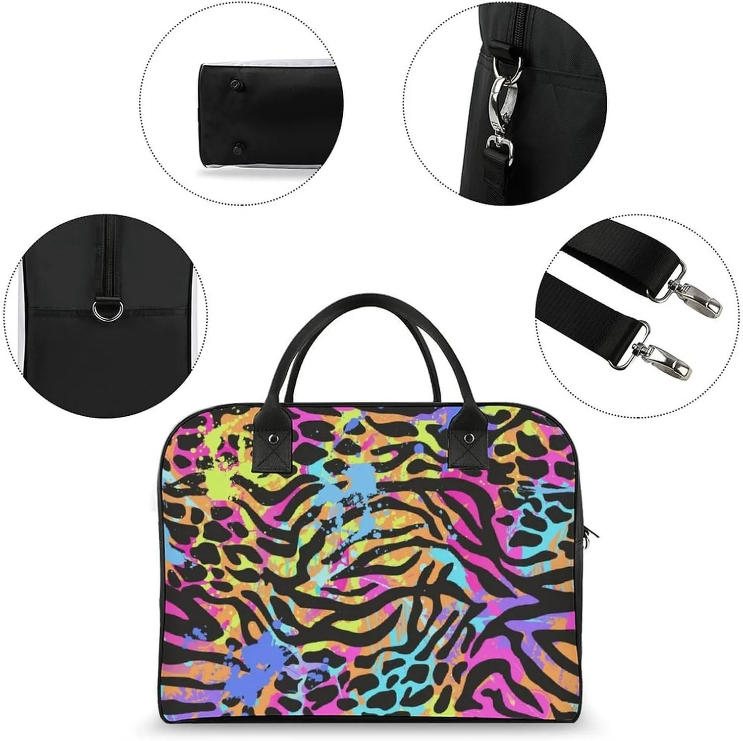 TigerPrint Fashionable Large Capacity Travel Handbag Unisex