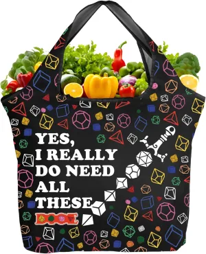 TOBGBE Dragon Role Play Game Inspired Gifts D Sword Foldable Reusable Grocery Bags Dragon Gamer Eco Friendly for Groceries