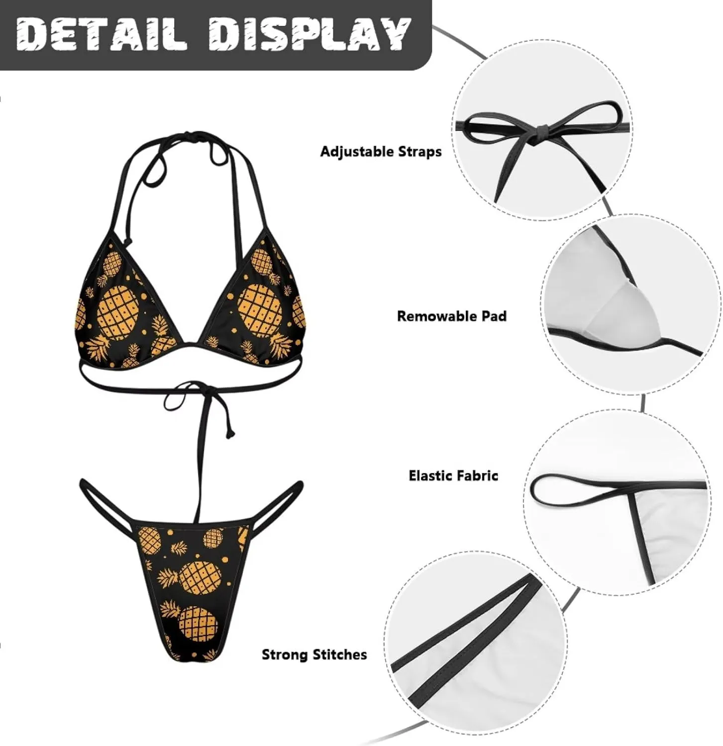 TODIYADDU Triangle Bikini Sets for Women Bathing Suit for Women Swimwear M-2XL