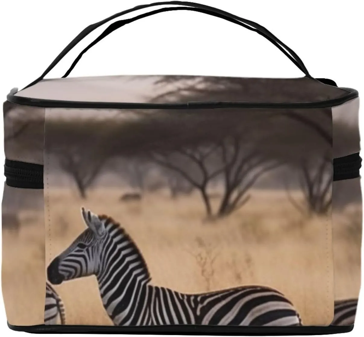 Toiletry Bag for Women Men Dopp Kit Travel Makeup Bag Make Up Organizers Cosmetic Bag Africa Grassland Zebra Hanging Toiletry Bag Shaving Bag with Large Capacity for Travel