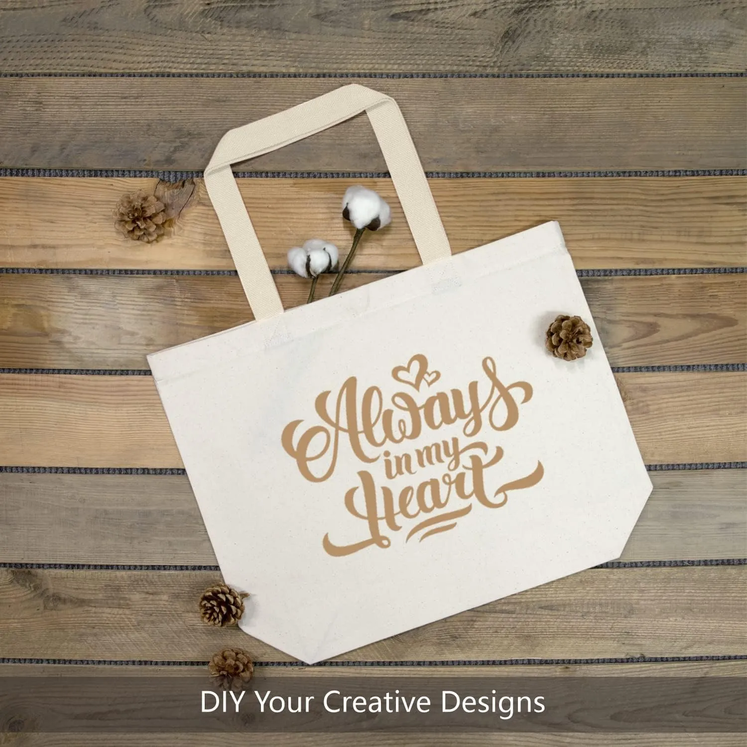 TOPDesign 2-Pack Canvas Tote Bags with Magnetic Snap, Reusable Grocery Shopping Bags, DIY Your Creative Designs