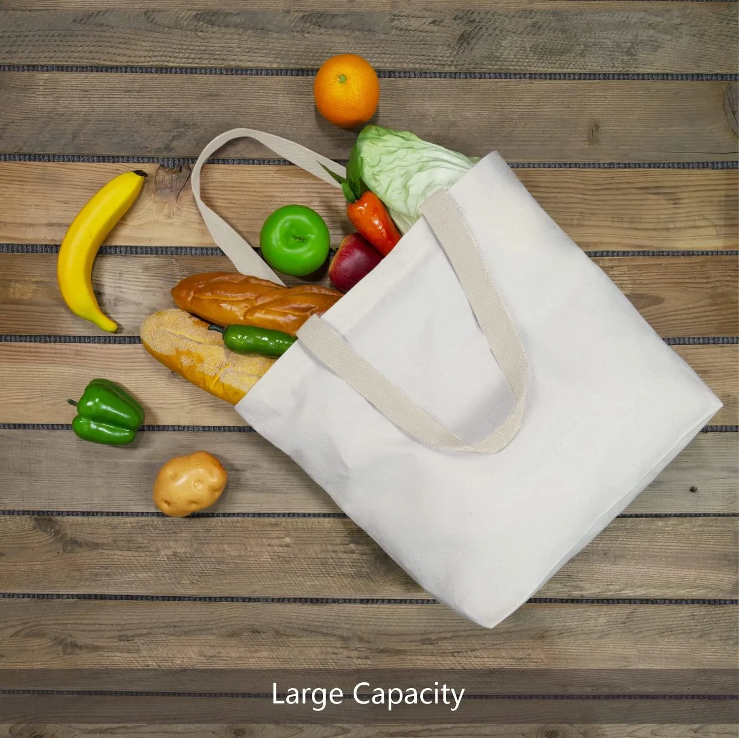 TOPDesign 2-Pack Canvas Tote Bags with Magnetic Snap, Reusable Grocery Shopping Bags, DIY Your Creative Designs