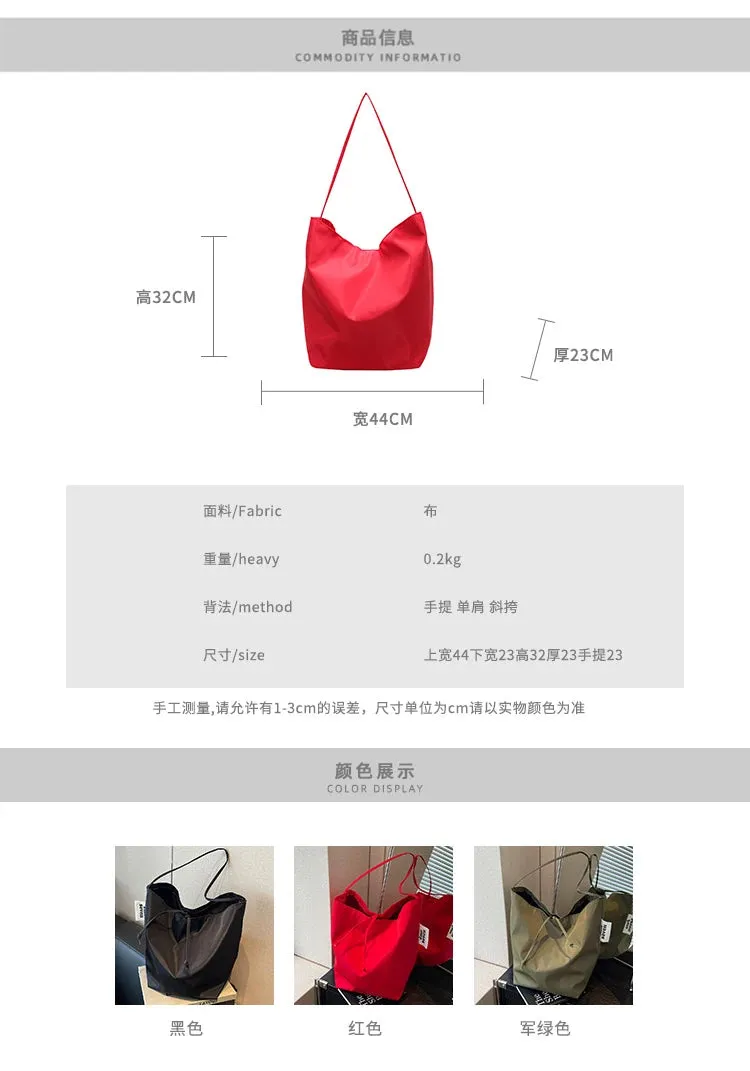 Tote Bag for Women 2024 New Nylon Fabric Underarm Bucket Bag, Red Niche Fashion Simple Shoulder Bag Una Bolsa De Hombro