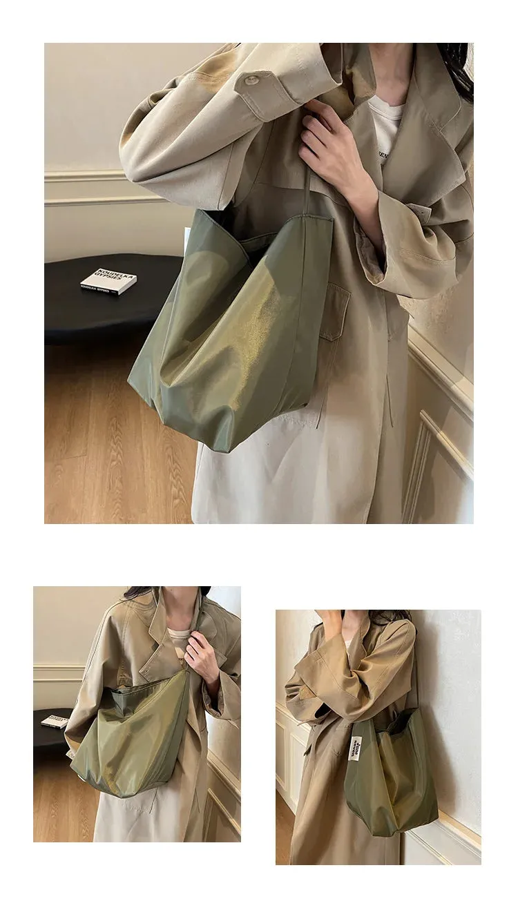 Tote Bag for Women 2024 New Nylon Fabric Underarm Bucket Bag, Red Niche Fashion Simple Shoulder Bag Una Bolsa De Hombro