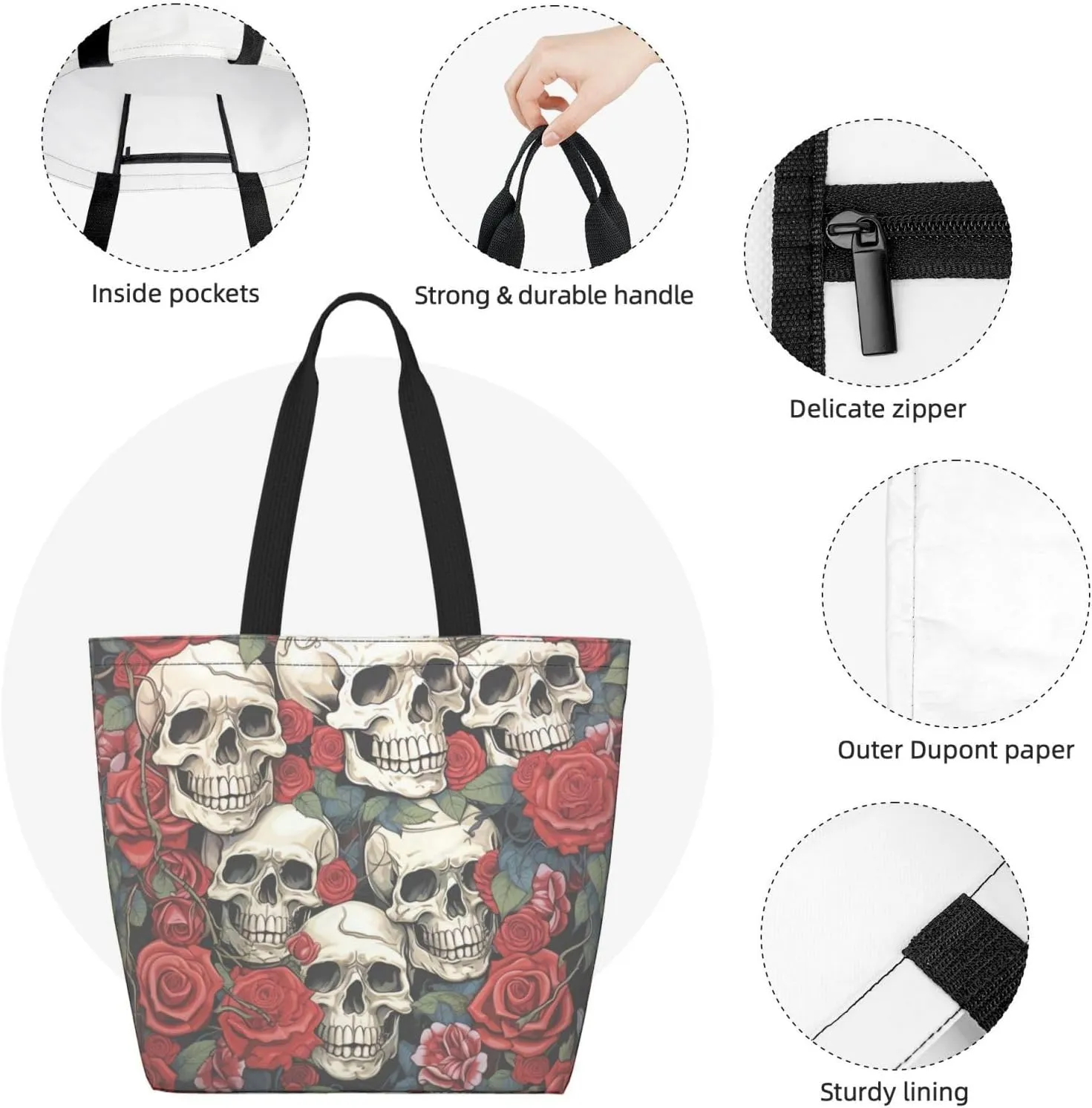 Tote Bag for Women Grocery Bag Reusable Shopping Bag Country lifestyle Handbag Foldable Shoulder Bag