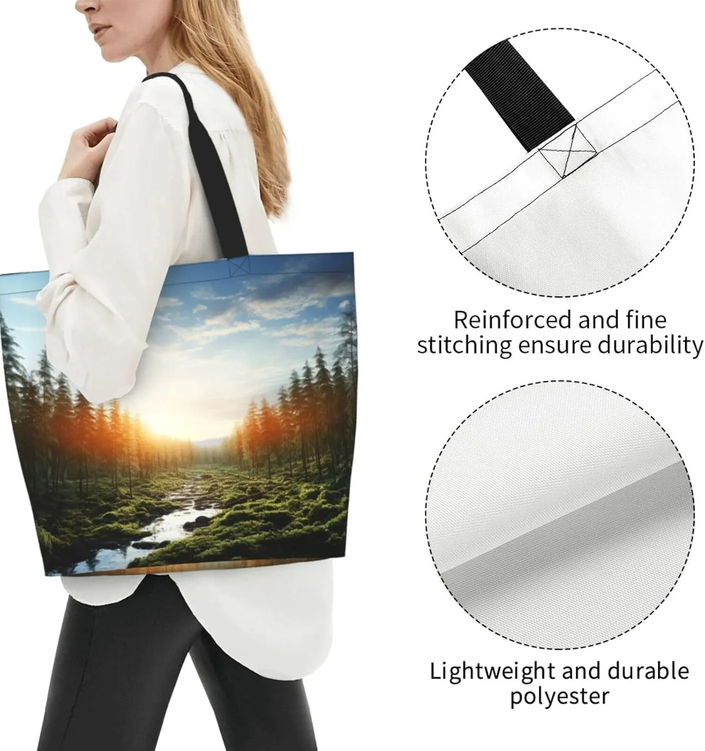 Tote Bag for Women Grocery Bag Reusable Shopping Bag Math question Handbag Foldable Shoulder Bag