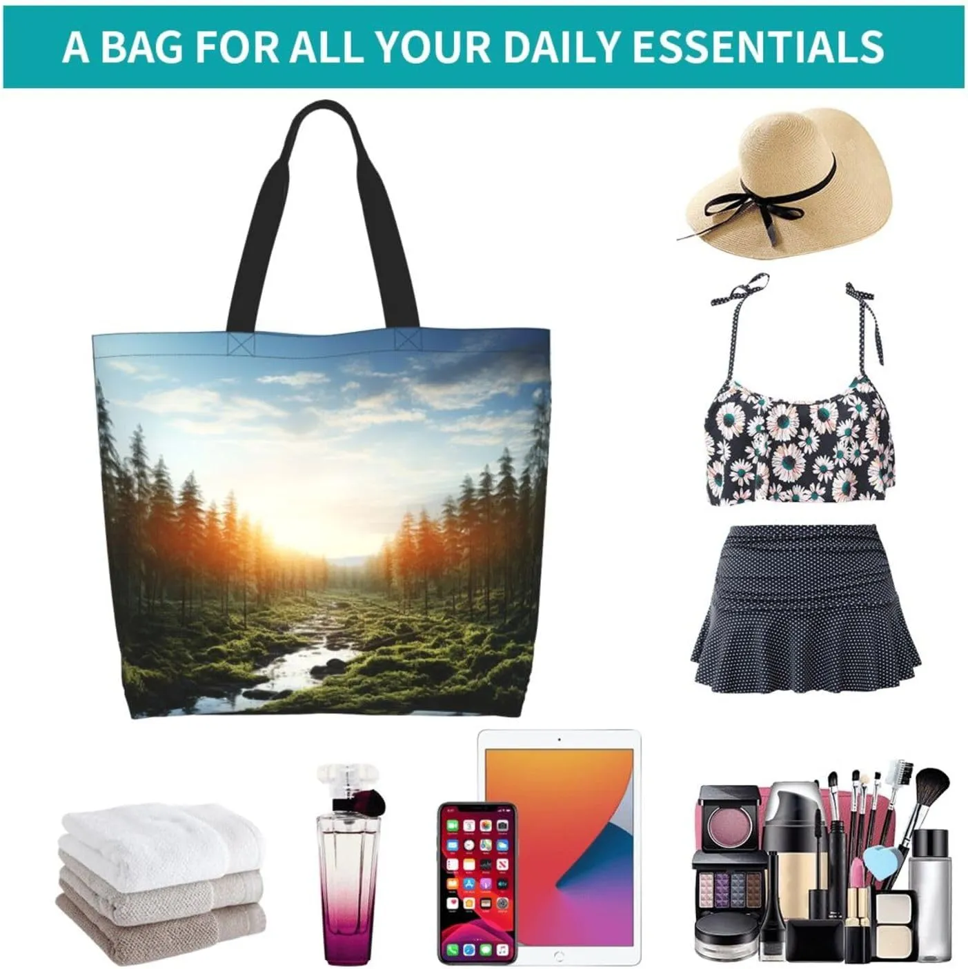 Tote Bag for Women Grocery Bag Reusable Shopping Bag Math question Handbag Foldable Shoulder Bag