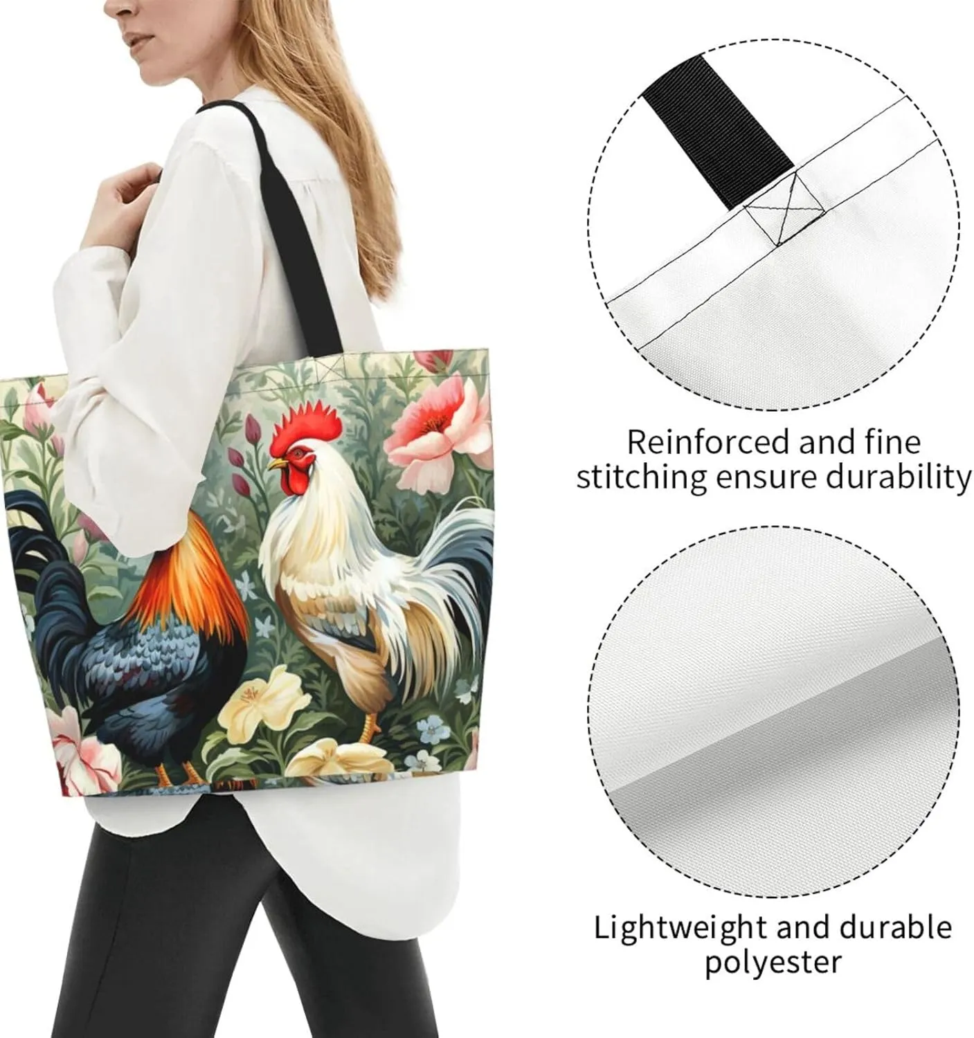 Tote Bag for Women Grocery Bag Reusable Shopping Bag Spiral and curve patterns Handbag Foldable Shoulder Bag