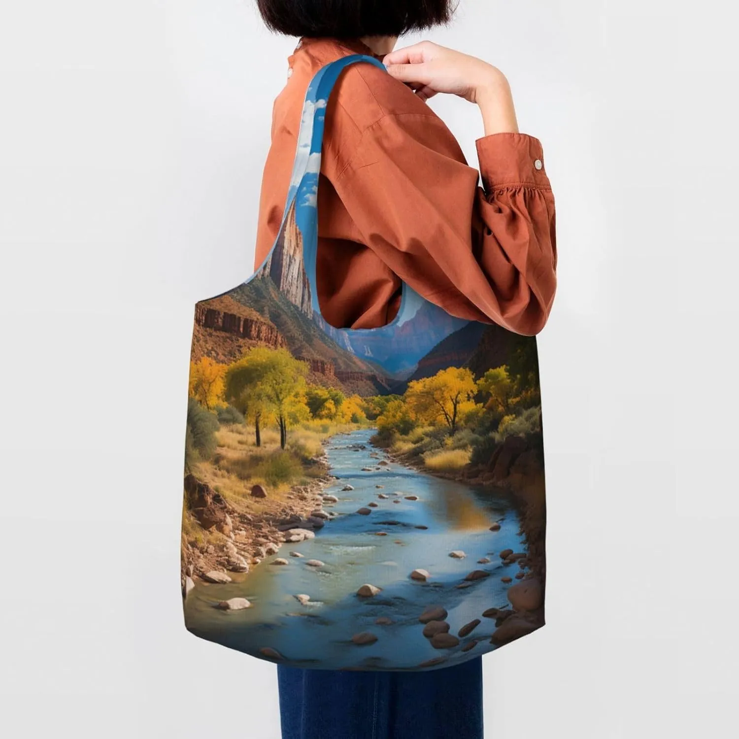 Tote Bag for Women Reusable Grocery Bag Canvas Shopping Bag Ferrets Handbag Foldable Shoulder Bag