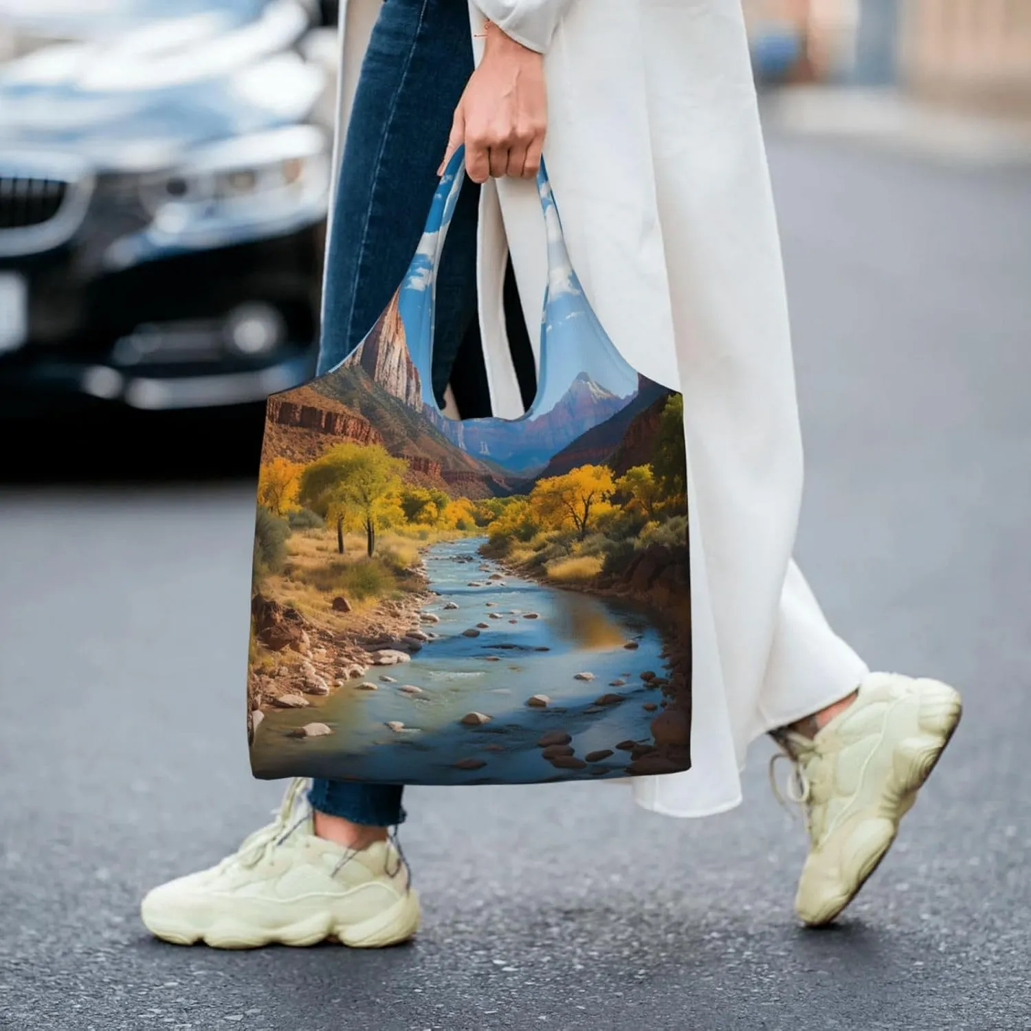 Tote Bag for Women Reusable Grocery Bag Canvas Shopping Bag Ferrets Handbag Foldable Shoulder Bag
