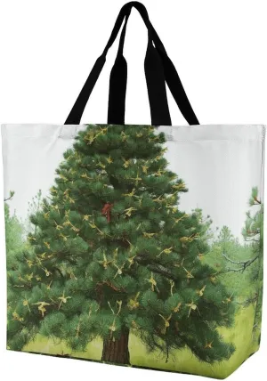 Tote Bag for Women Shoulder Bag Garlad Pine Tree Handbags for Travel Work Beach Bag