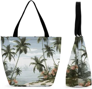 Tote Bag for Women Shoulder Bag Tropical Palm Trees Handbags for Travel Work Beach Bag Grocery Bag