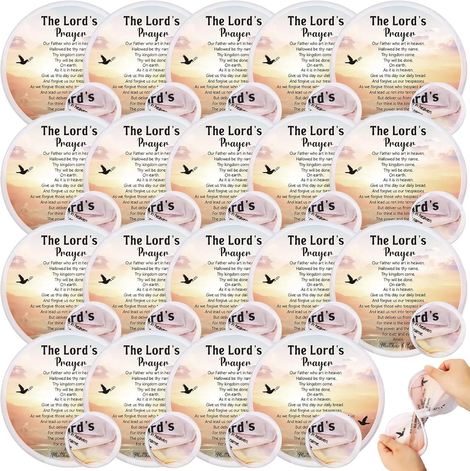 Tradder 50 Pcs Christian Religious Church Fans Folding Hand Fans Wedding Fans for Guests Decorative Foldable Collapsible Hand Fan for Women Outdoor Church Services Summer Christian Gifts (Classic)