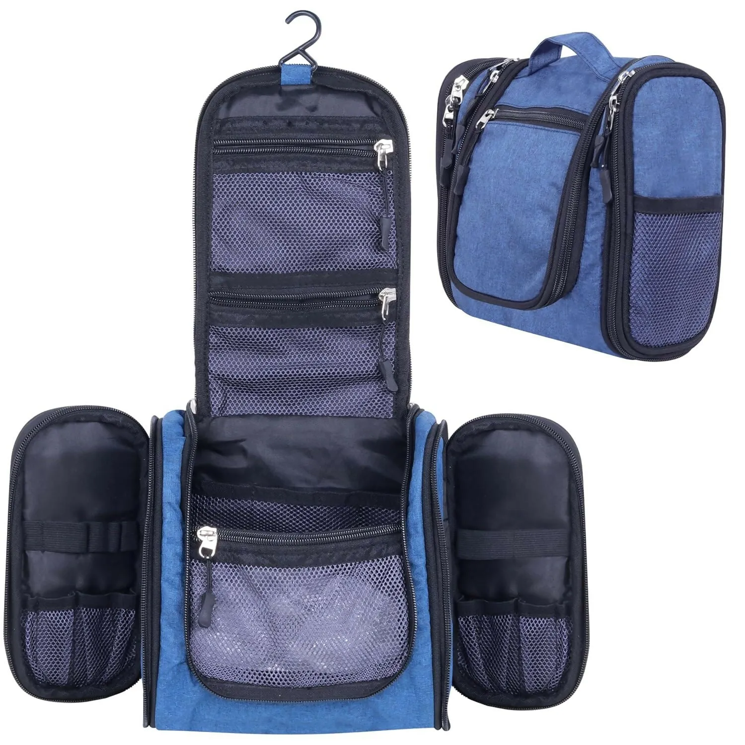 Travel Makeup & Toiletry Organizer Bag (Blue)