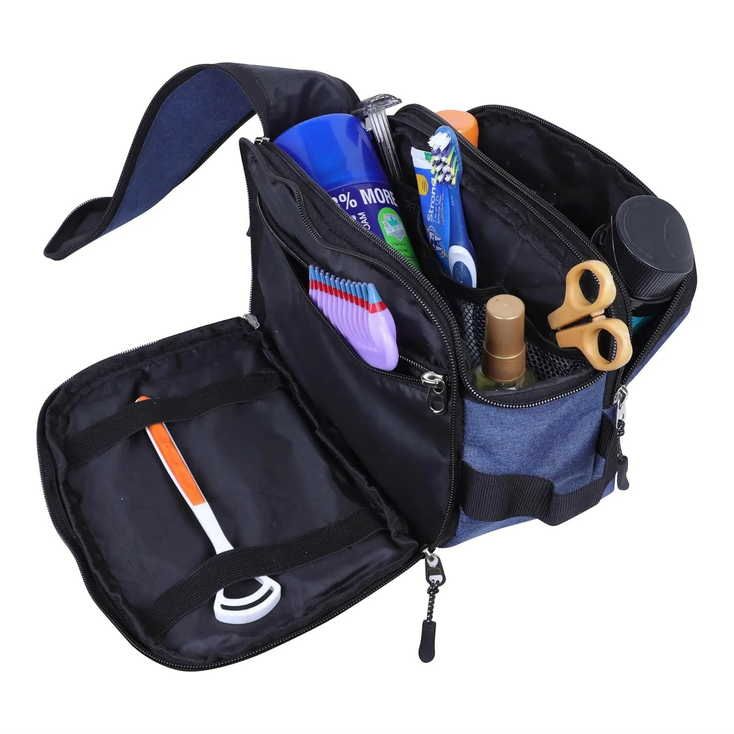 Travel Makeup & Toiletry Organizer Bag (Blue)