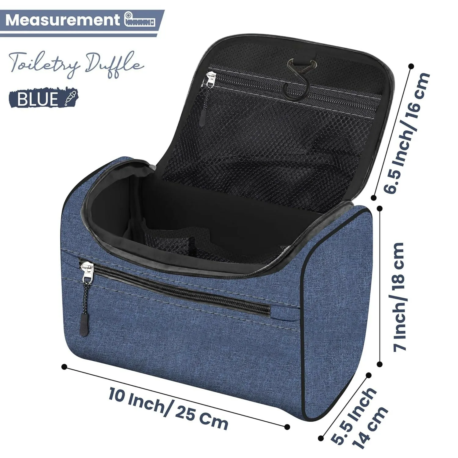 Travel Makeup & Toiletry Organizer Bag (Blue)