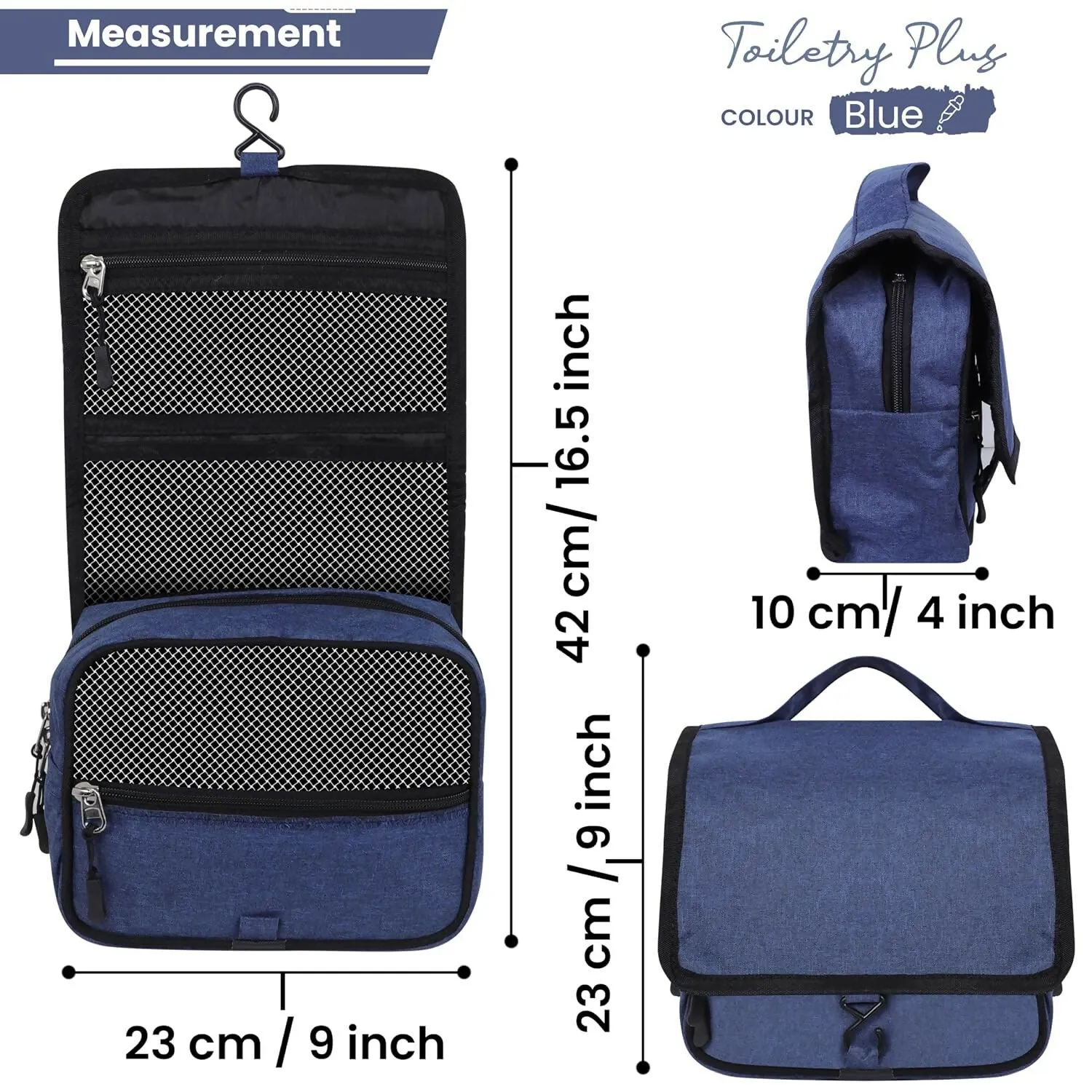 Travel Makeup & Toiletry Organizer Bag (Blue)