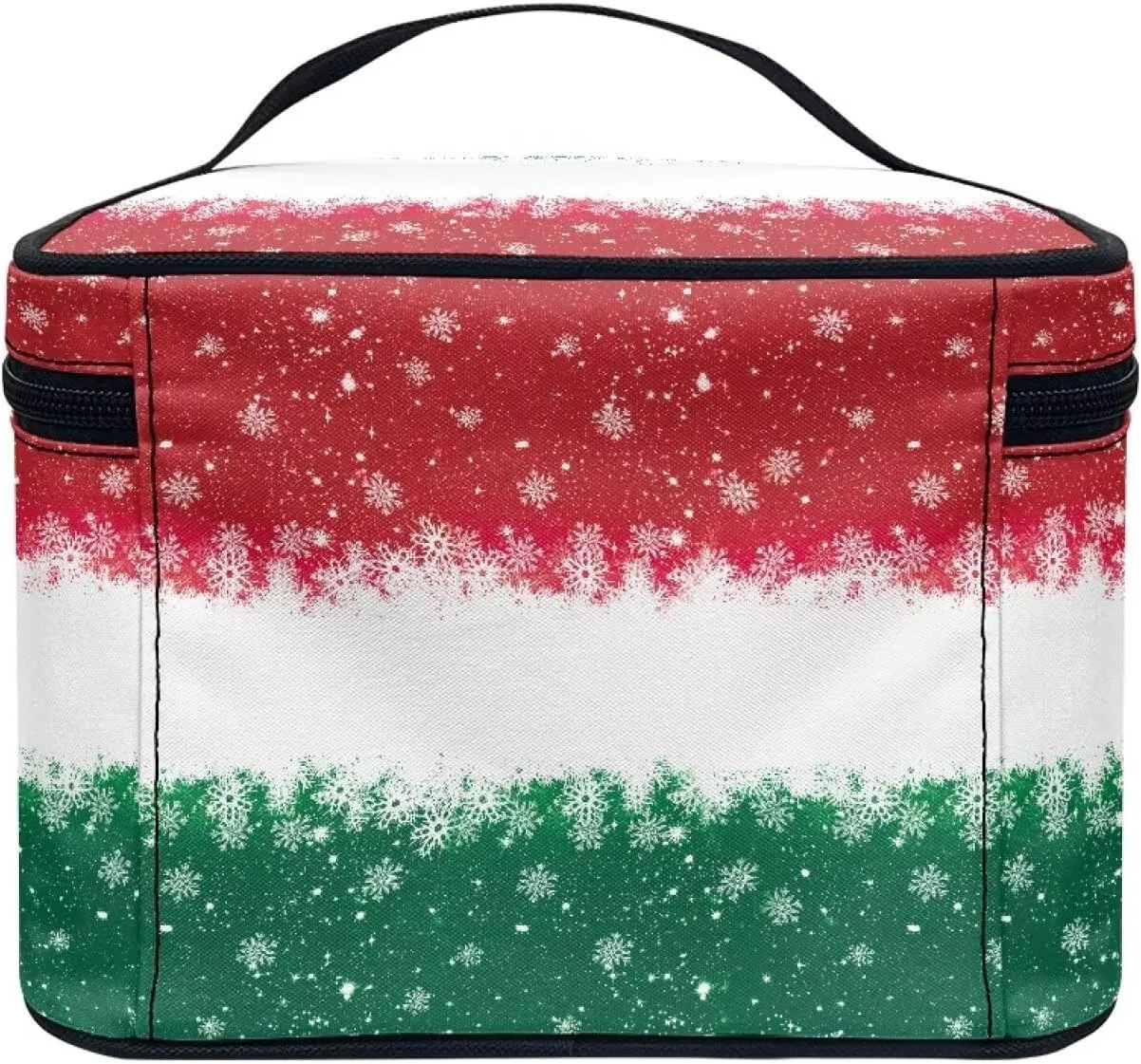 Travel Makeup Bag Large Capacity Cosmetic Bag Christmas Wash Makeup Bag Red Green Stripe Protable Travel Cosmetic Pouch