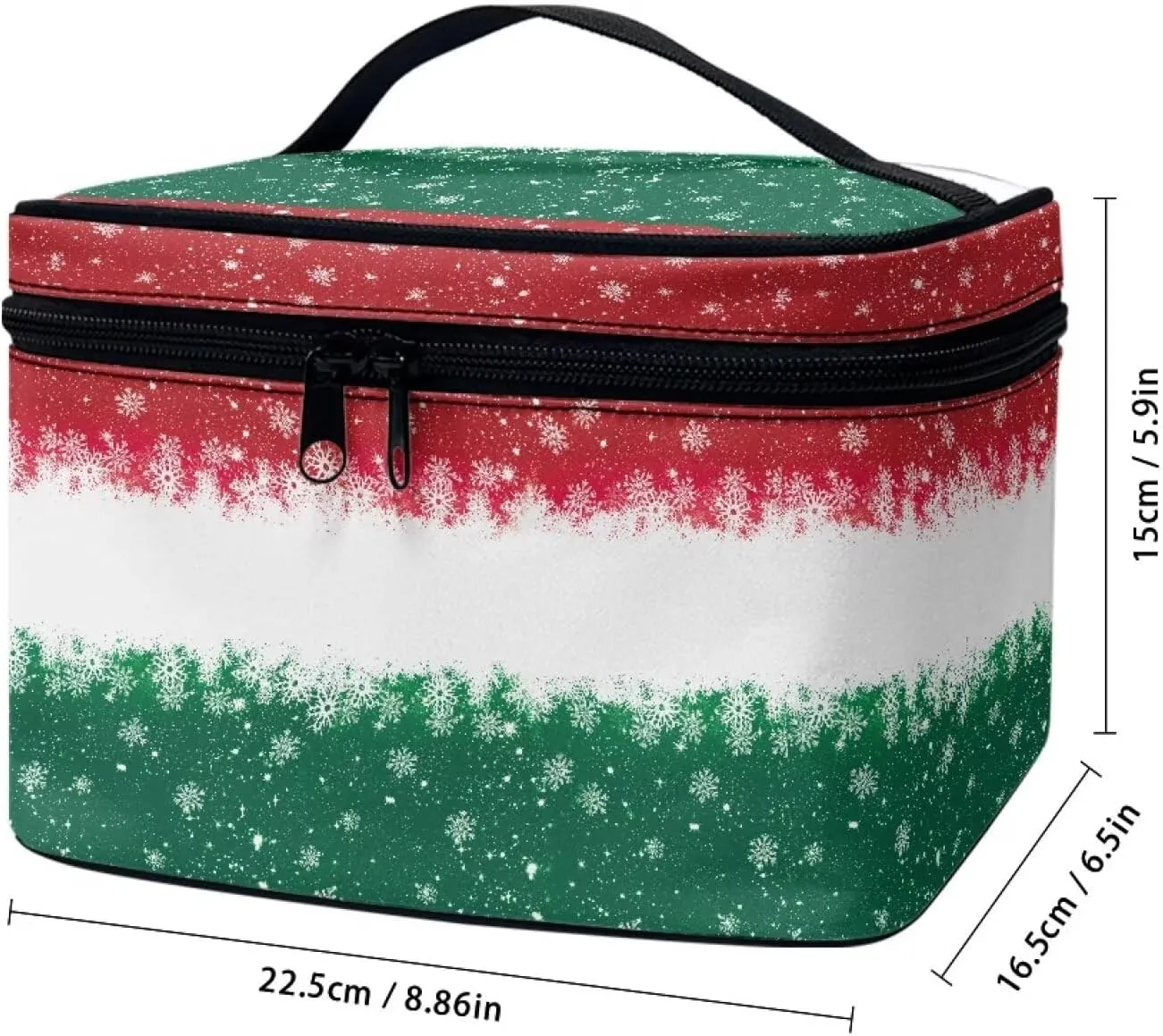 Travel Makeup Bag Large Capacity Cosmetic Bag Christmas Wash Makeup Bag Red Green Stripe Protable Travel Cosmetic Pouch