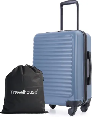 Travelhouse Hardshell Carry On Luggage Airline Approved 20" with Spinner Wheel, Hardside Check-on Luggage Suitcase,Small Travel Suitcase for Bussiness Trip and School