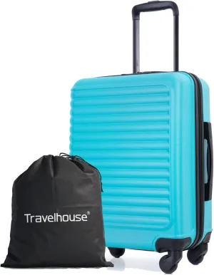 Travelhouse Hardshell Carry On Luggage Airline Approved 20" with Spinner Wheel, Hardside Check-on Luggage Suitcase,Small Travel Suitcase for Bussiness Trip and School