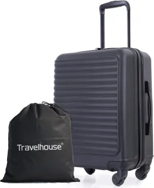 Travelhouse Hardshell Carry On Luggage Airline Approved 20" with Spinner Wheel, Hardside Check-on Luggage Suitcase,Small Travel Suitcase for Bussiness Trip and School