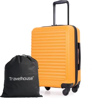 Travelhouse Hardshell Carry On Luggage Airline Approved 20" with Spinner Wheel, Hardside Check-on Luggage Suitcase,Small Travel Suitcase for Bussiness Trip and School