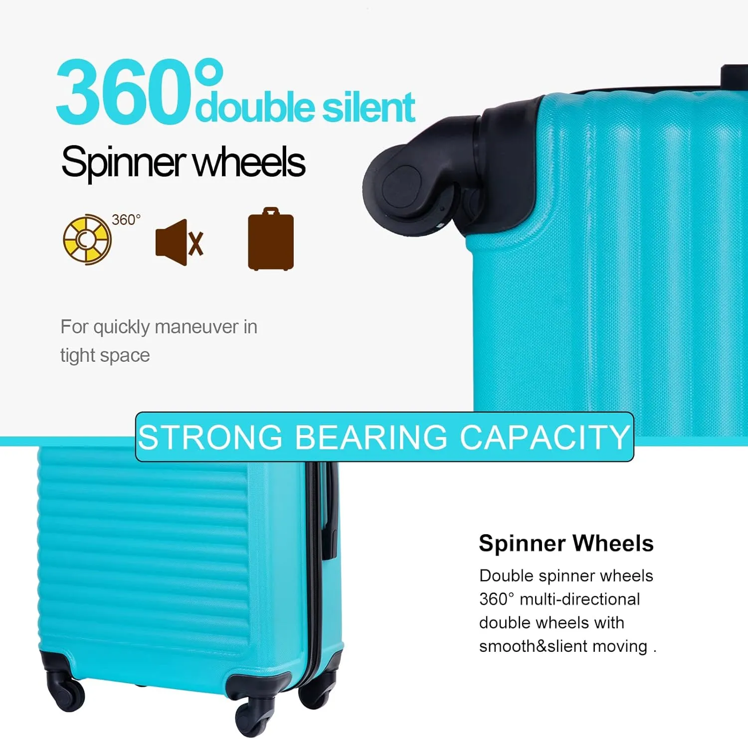 Travelhouse Hardshell Carry On Luggage Airline Approved 20" with Spinner Wheel, Hardside Check-on Luggage Suitcase,Small Travel Suitcase for Bussiness Trip and School