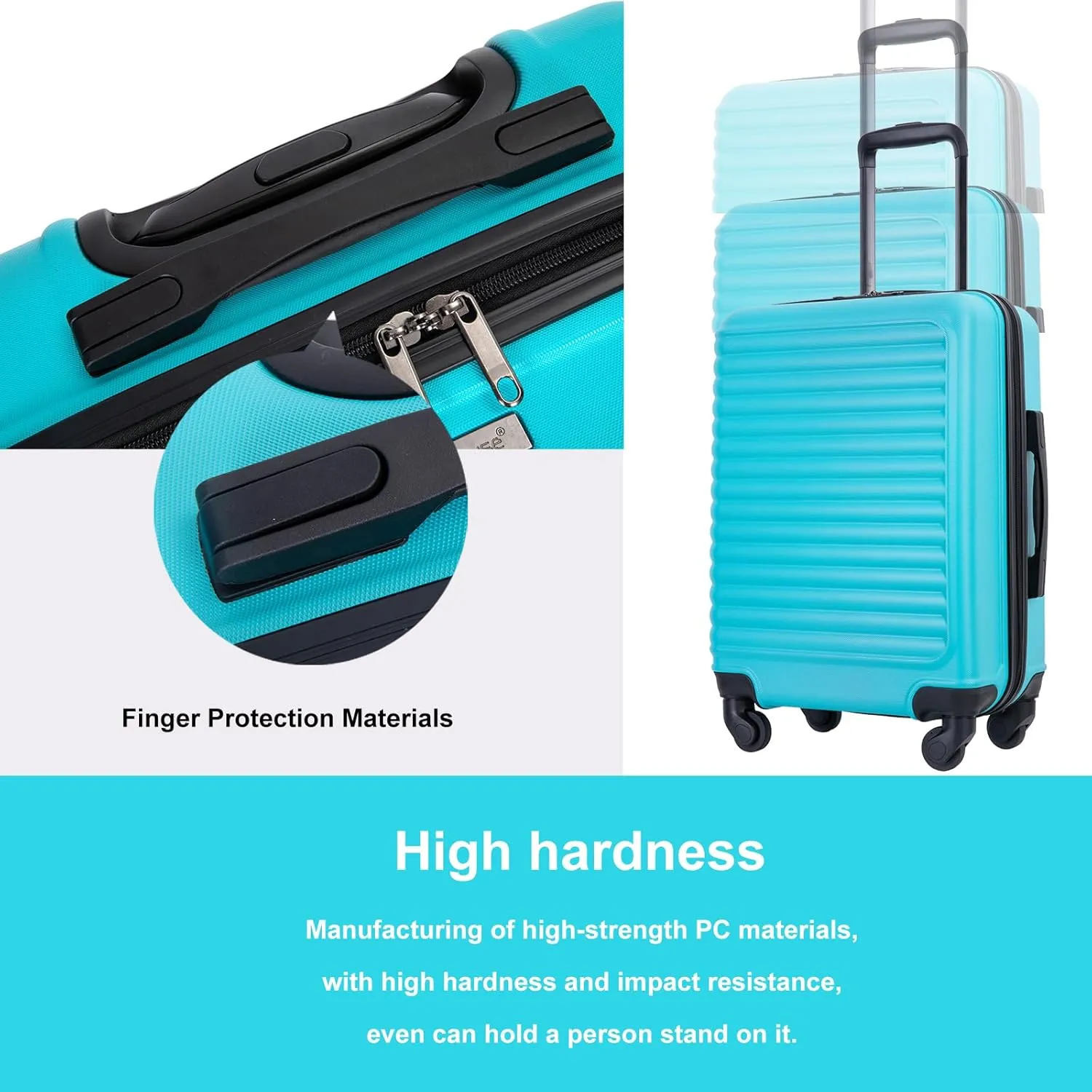 Travelhouse Hardshell Carry On Luggage Airline Approved 20" with Spinner Wheel, Hardside Check-on Luggage Suitcase,Small Travel Suitcase for Bussiness Trip and School