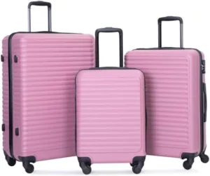 Travelhouse Suitcase Hardshell 3 Piece Luggage Set,Lightweight Hardside Travel Suitcase set with Spinner Wheel,TSA Lock